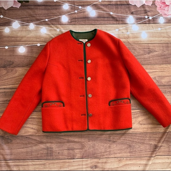Vintage Red Boos Austrian 100% wool coat - Picture 4 of 9